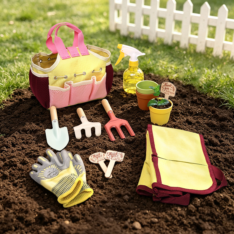Gardening Tools Gloves - Kinder-Gartenwerkzeug-Set Rollenspiel Outdoor-Schaufel Rechen Pflanzkelle Gießkanne