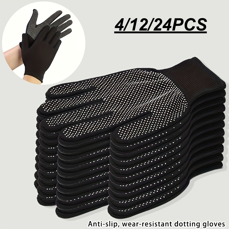 Gardening Tools Gloves - 4/12/24 Stück Sicherheits-Arbeitshandschuhe, rutschfeste Punkte, gestrickte,
