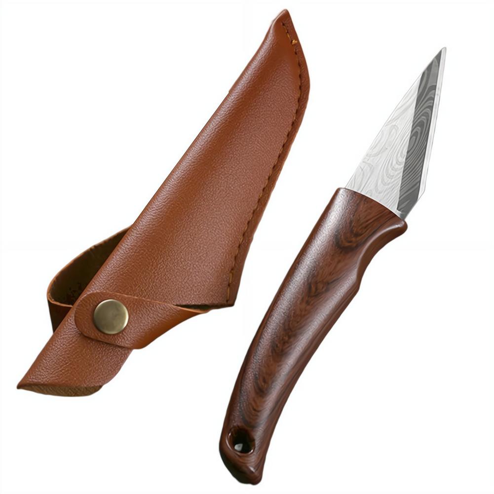 Gardening Tools Sharp - Scharfes Veredelungsmesser mit Holzgriff & Lederscheide