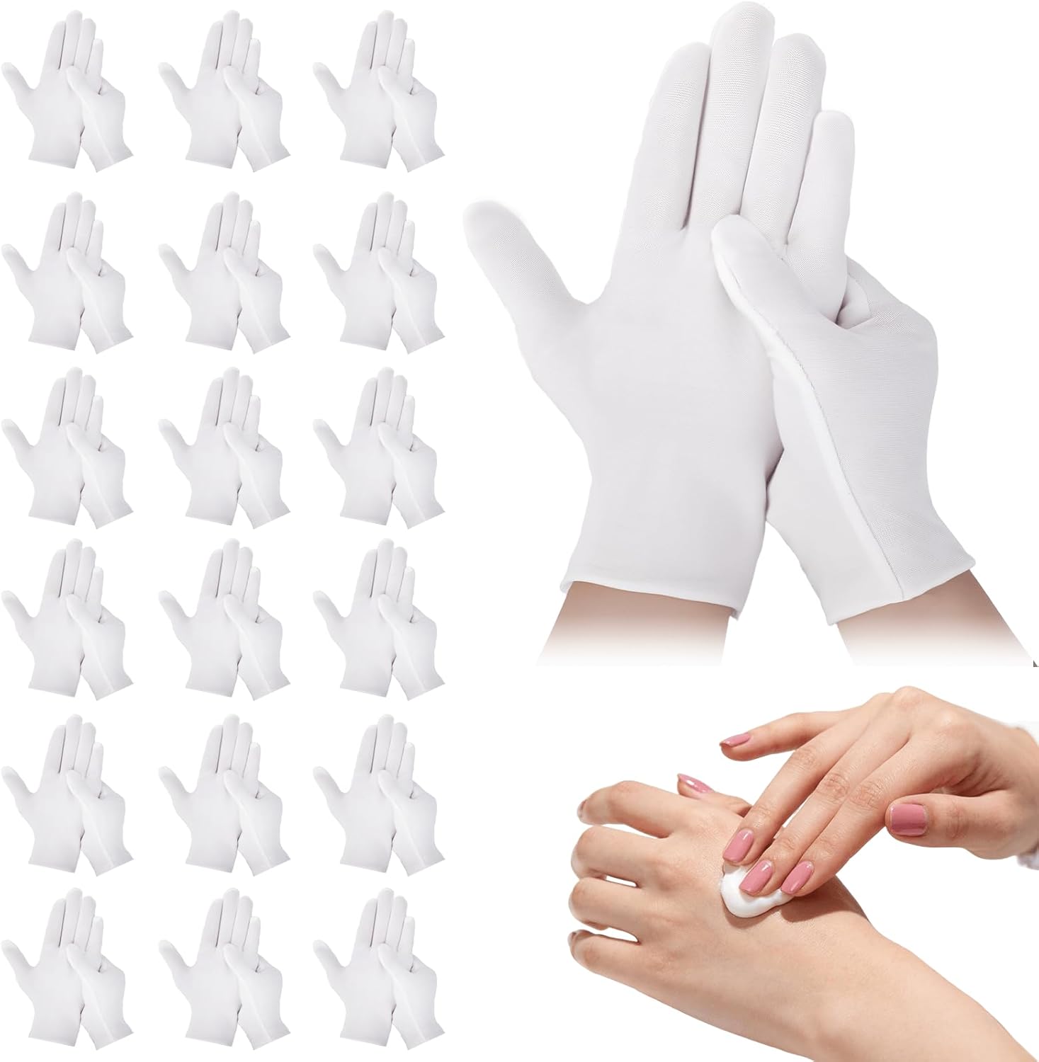 Gardening Tools Gloves - 1/5 Paar Einweg-Handschuhe aus weißer Baumwolle,